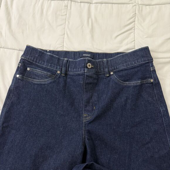 Spanx Wide Leg Jeans Womens 2X Tall Raw Indigo Blue High Rise Denim 2XT - Picture 3 of 10